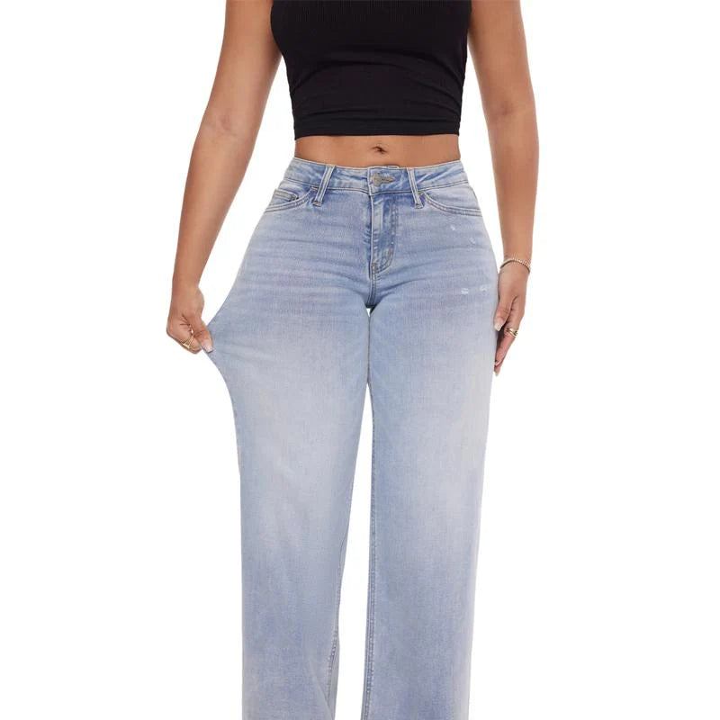 Stretchy Wide-Legged Jeans