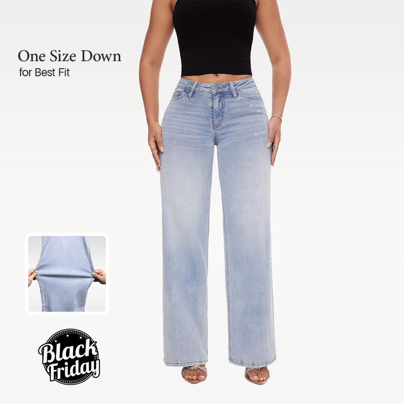 Stretchy Wide-Legged Jeans